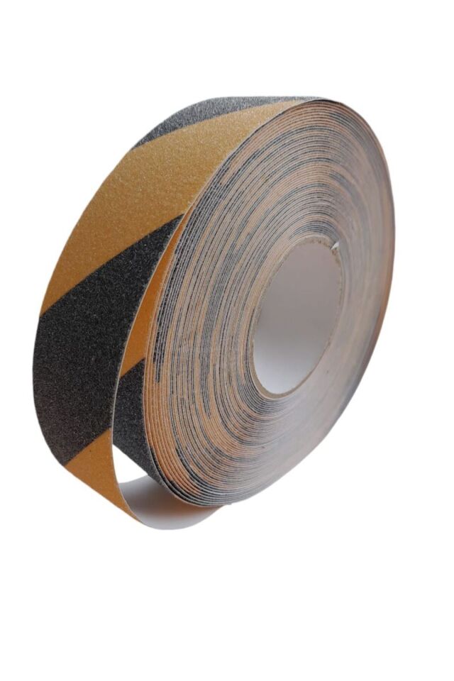 Sarı Siyah Merdiven ve Zemin Kaydırmaz Bant  (50mm x 25mt )